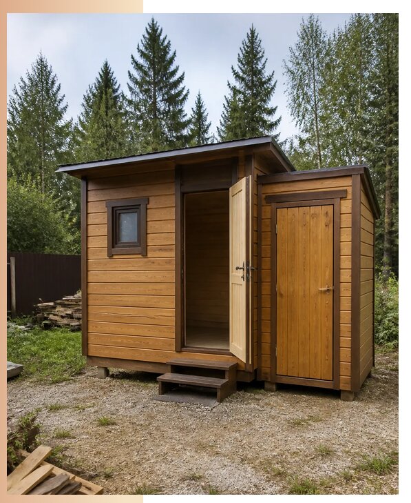 Изготовление дачных домиков с туалетом под ключ в Урюпинске
